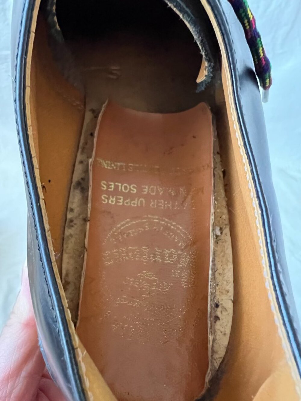 Dr Martens shoes 1461 oxfords UK 5 US 7 black leather double stitched rainbow - Picture 13 of 15